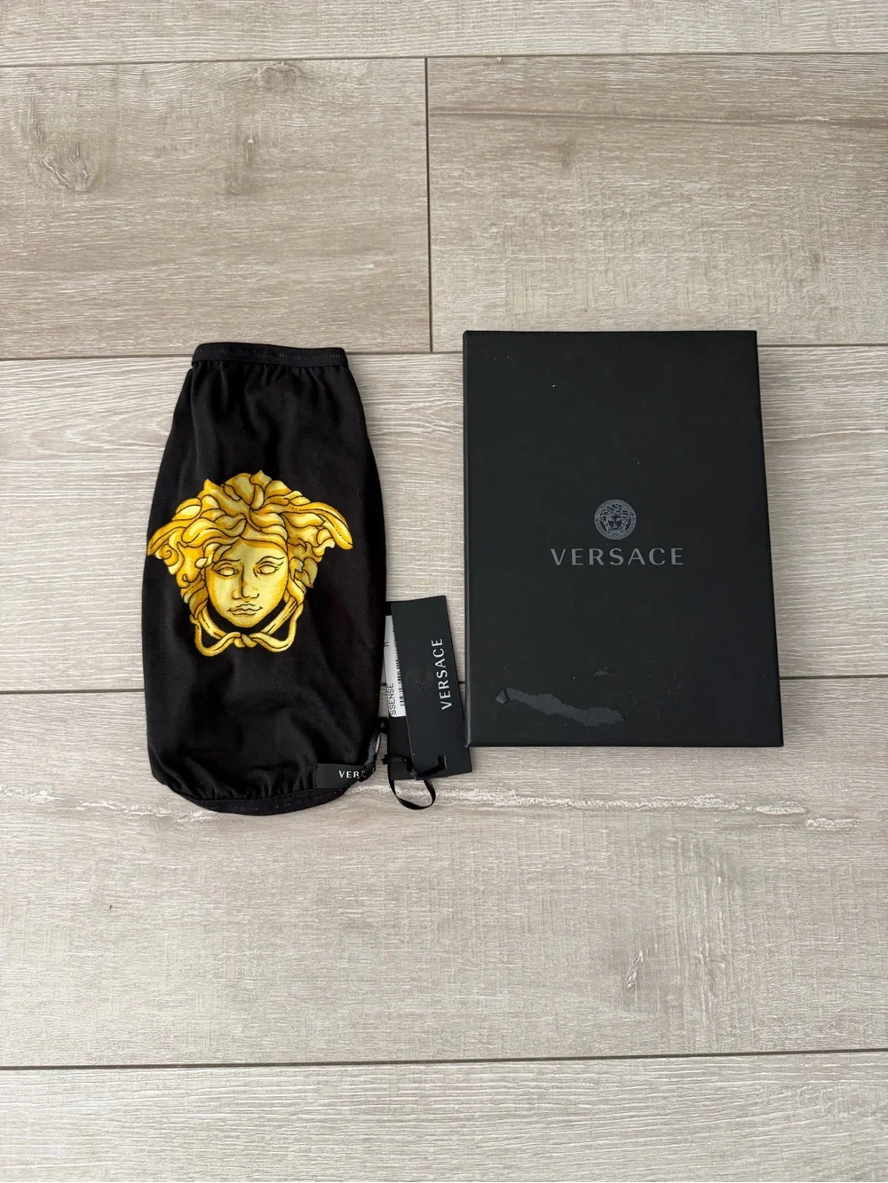 Versace Black Dog t shirt with Gold Medusa Emblem size M authentic
